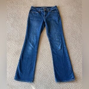 LANDS END classic boot cut mid rise blue jeans